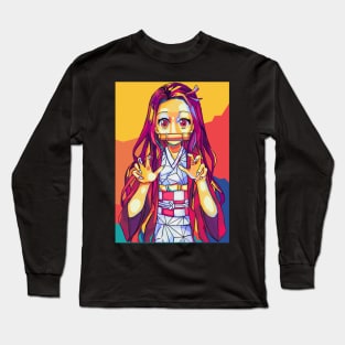 nezuko wpap pop art Long Sleeve T-Shirt